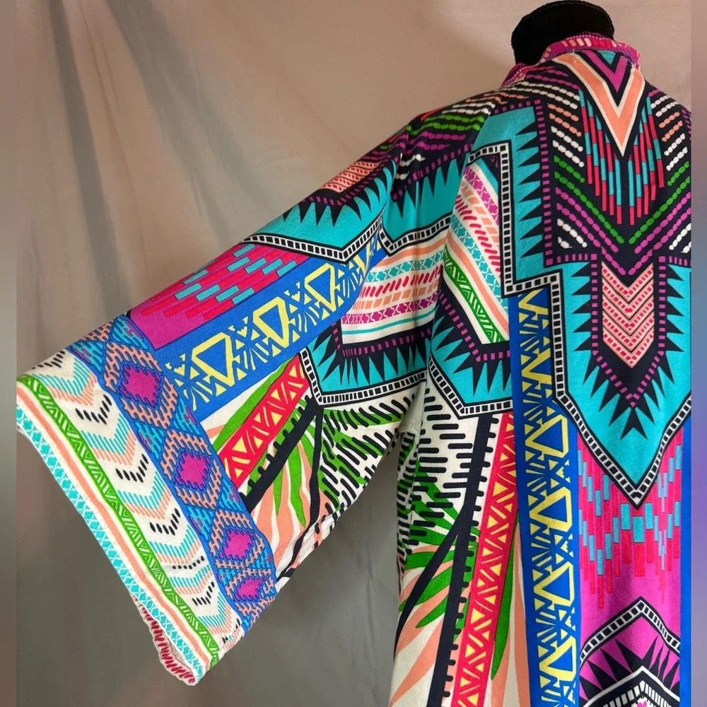 Flying Tomato Bohemian Geometric Tribal Vibrant Kimono Cardigan‎ 🌿